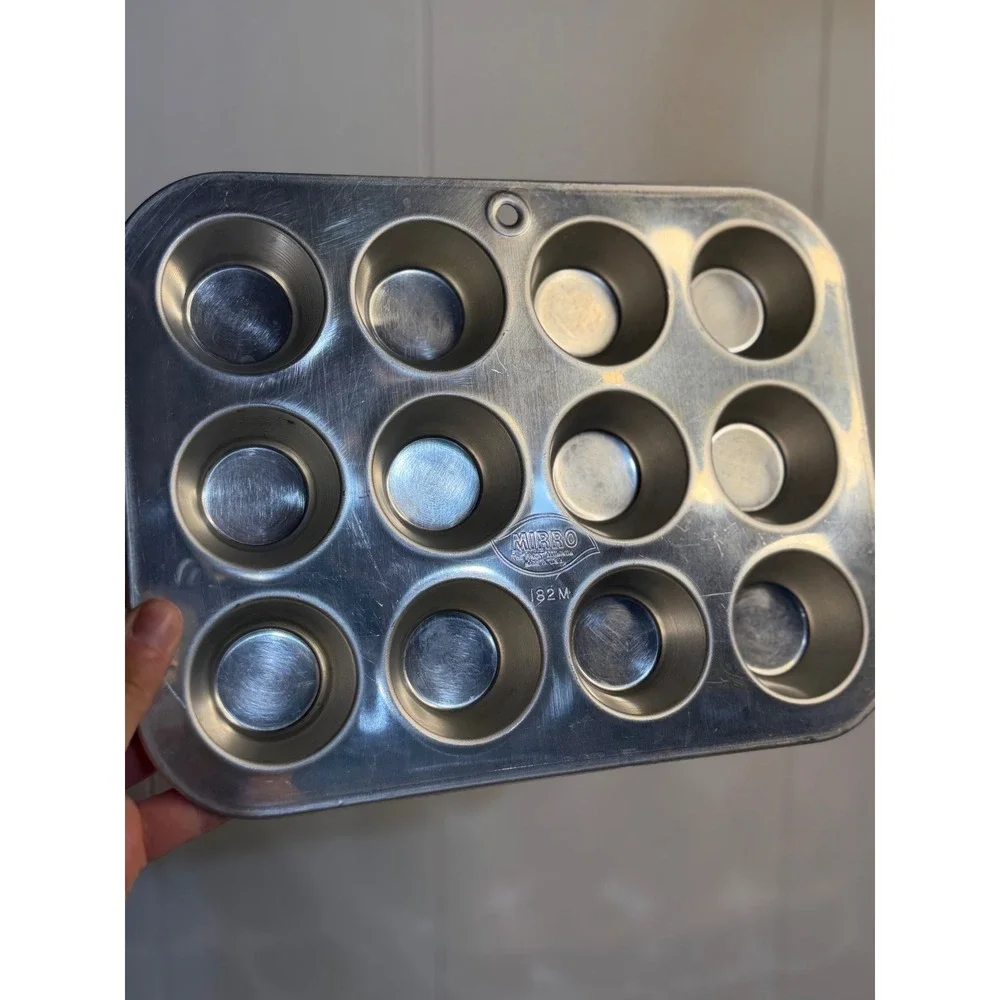 VTG Mirro Muffin Tin Silver Aluminum Baking Pan Set of 5 Retro Kitchenware 182M
